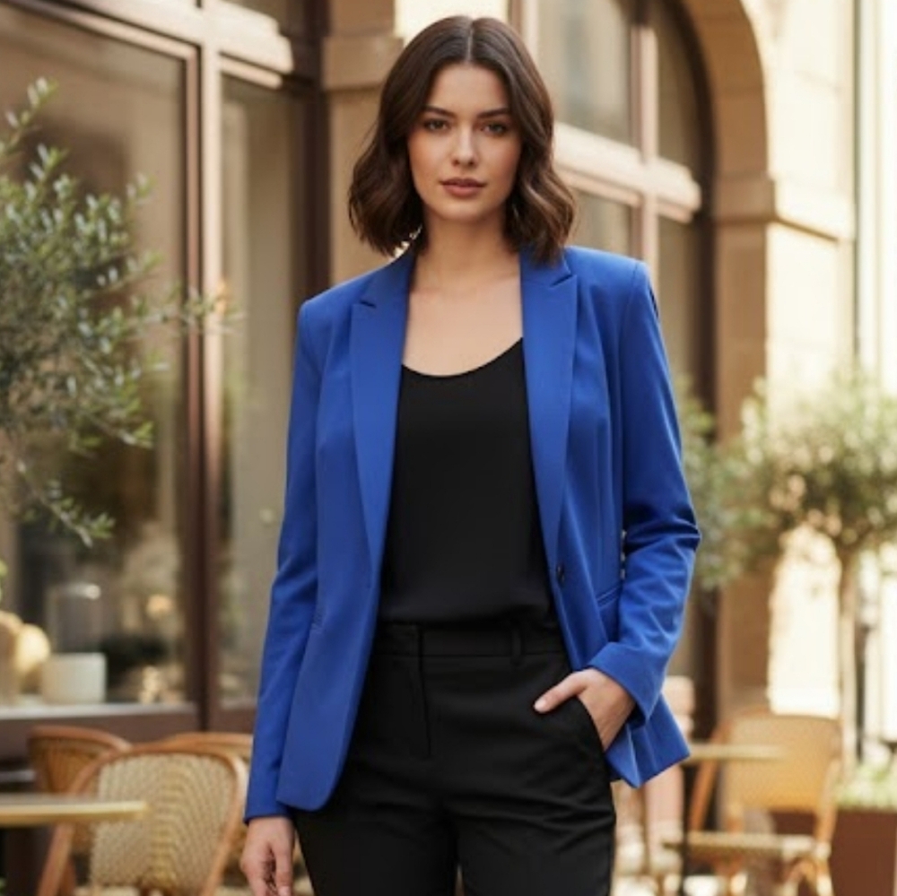 Love 21 by Forever 21 Royal Blue Single-Button collared Blazer, Size XS